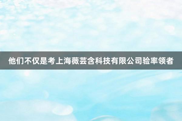 他们不仅是考上海薇芸含科技有限公司验率领者