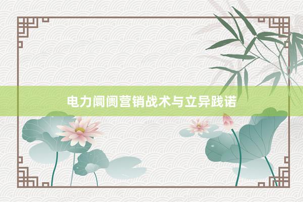 电力阛阓营销战术与立异践诺